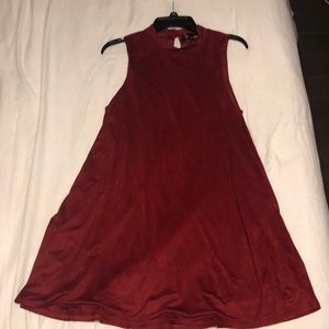 High neck velvet dress